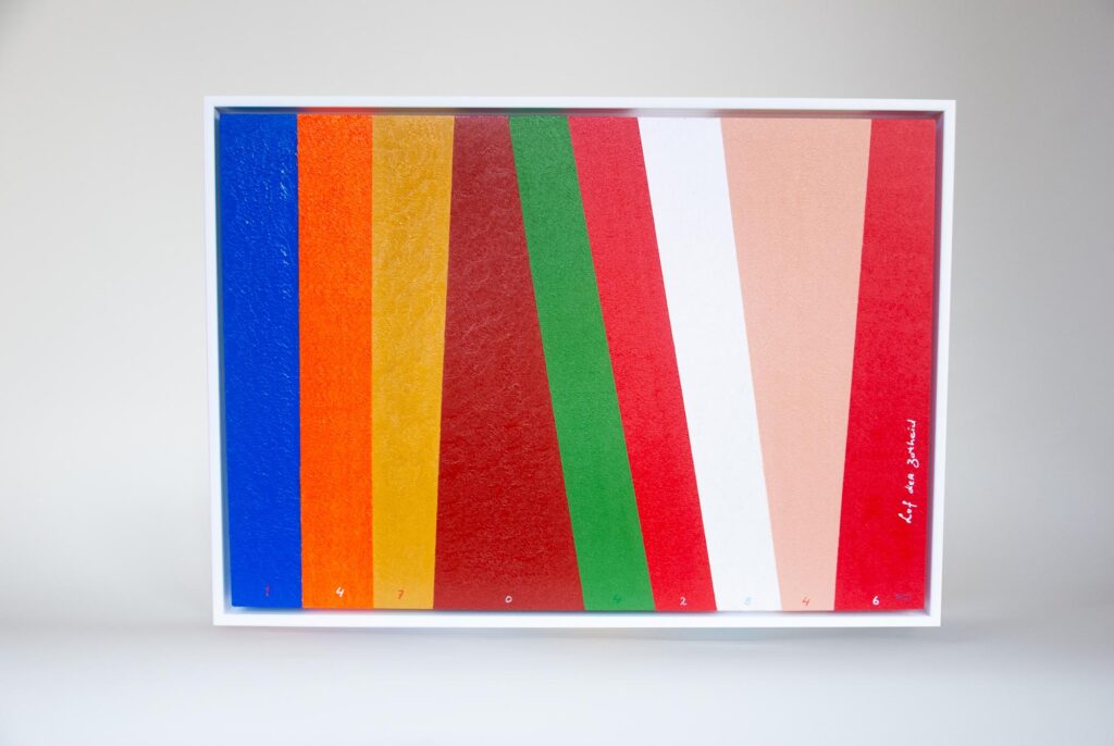 lof der zotheid - streepjescode kunst kleurrijk borrekunst