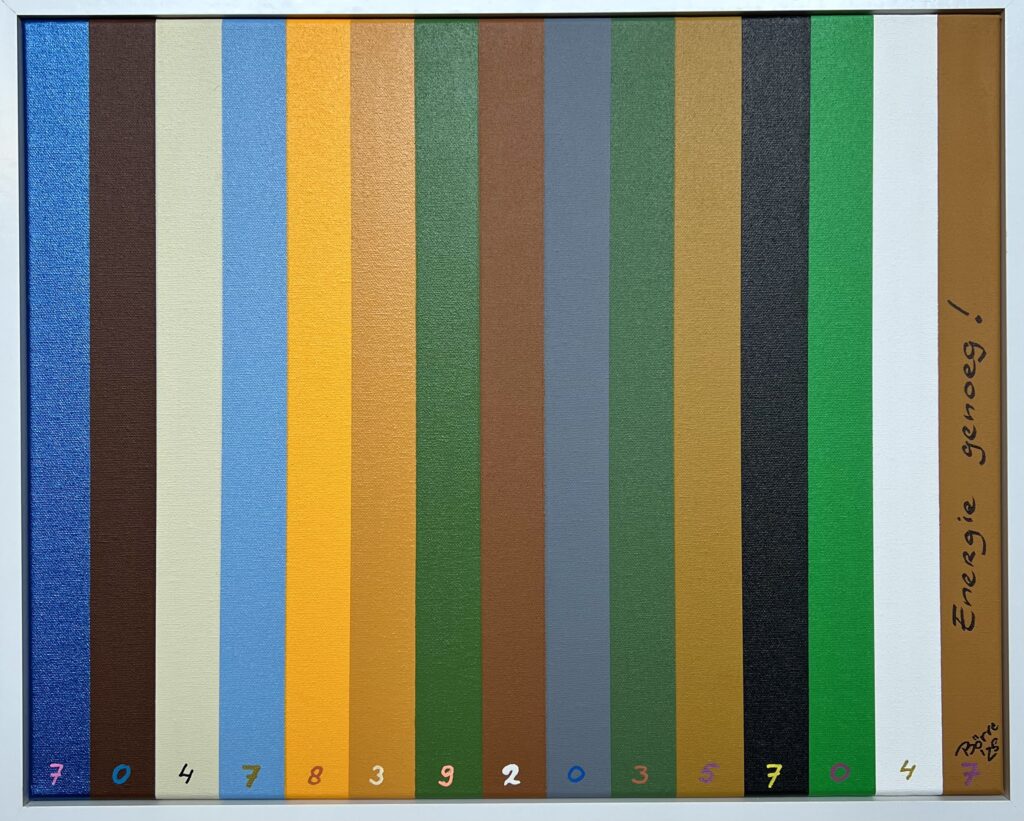 Energie genoeg! schilderij streepjescode